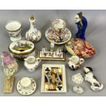 PORCELAIN & OTHER CABINET TRINKETS - to include Spode and Coalport miniatures, hand painted