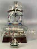 VICTORIAN & LATER GLASS FRIGGERS - to include a Nailsea type exotic birds under a dome example,