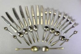GEORGE JENSEN MITRA STAINLESS STEEL CANTEEN OF CUTLERY - designed by Gundorph Albertus, for four