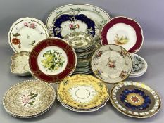 VICTORIAN & LATER CABINET PLATES & TABLEWARE - 36 pieces including a nice quality bead edged plate