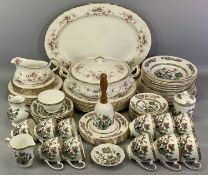 PARAGON VICTORIANA ROSE GILT EDGED DINNER SERVICE – including oval meat plate, lidded two-handled