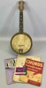 A UKULELE BANJO – early 20th century, lion stamp and ‘British Made’ marks, guilloche enamel style