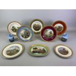 PRATTWARE PLATES - 19th century, a collection of 8 decorated with various scenes including Tremadoc,