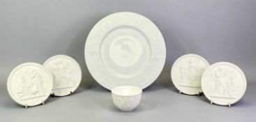 ROSENTHAL SERVICE PLATE 'DIE ZAUBERFLOTE' (MAGIC FLUTE) - by Von Bjorn Wiinblad, white glazed with