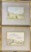 RONALD GRAY 1931 watercolours, a pair – extensive landscapes, signed and dated lower right, 24 x