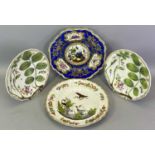 RUSSIAN & EUROPEAN PORCELAIN CABINET PLATES (4) - to include a blue and gilt Russian Imperial fruit,