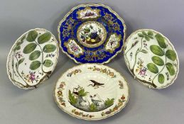 RUSSIAN & EUROPEAN PORCELAIN CABINET PLATES (4) - to include a blue and gilt Russian Imperial fruit,