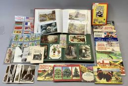 VINTAGE BRITISH POSTCARDS, 2 ALBUMS including humorous and souvenir albums of tea cards, ETC