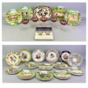 COALPORT, ROYAL DOULTON, MASONS COLLECTOR’S PLATES GROUP and five ruby red decorated drinking