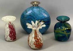 MDINA & OTHER COLOURFUL GLASSWARE - to include an iridescent glass Studio vase with silver mounted