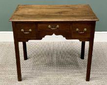 LATE 19th/EARLY 20th CENTURY REPRODUCTION OAK LOWBOY - having a three plank top over a base of three