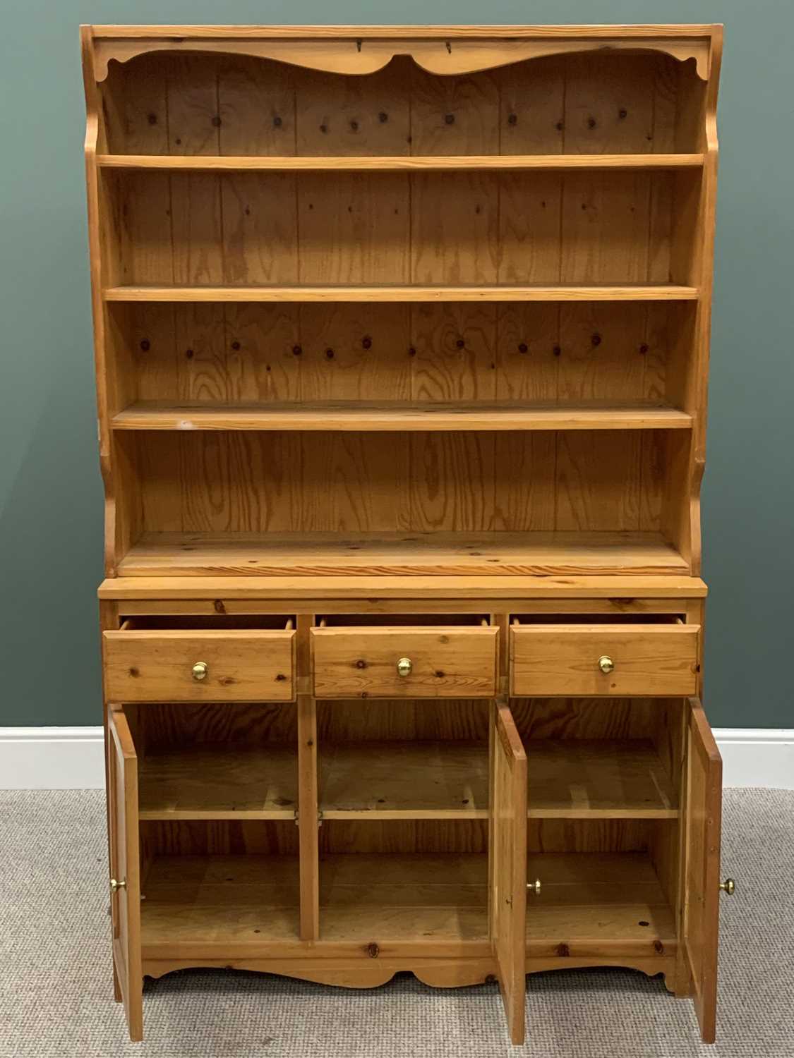 MODERN PINE DRESSER - 183cms H, 113cms W, 43cms D and TWO MULTI-SHELVED ROOM DIVIDERS - 156cms H, - Image 2 of 5