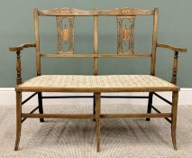 EDWARDIAN INLAID MAHOGANY TWO SEATER SALON COUCH - 89cms H, 112cms W, 44cms D GOV.UK self-