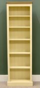 ULTRA MODERN CREAM PAINTED OAK TOP BOOKCASE - with adjustable interior shelves, 197cms H, 61cms W,