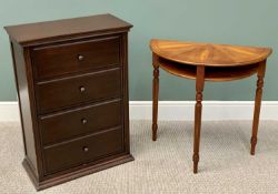 REPRODUCTION OCCASIONAL FURNITURE ITEMS (2) - to include a two shelf yew wood half moon hall