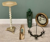 FURNISHING ASSORTMENT - to include twist column planter stand, circular bobble mounted convex wall