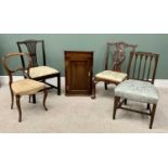 ANTIQUE & LATER FURNITURE ASSORTMENT (5) - to include an oak single door wall hanging corner