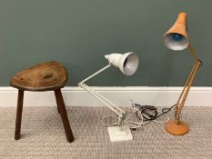 HERBERT TERRYS ANGLEPOISE LAMPS (2) - one with a circular base and the other a stepped square base