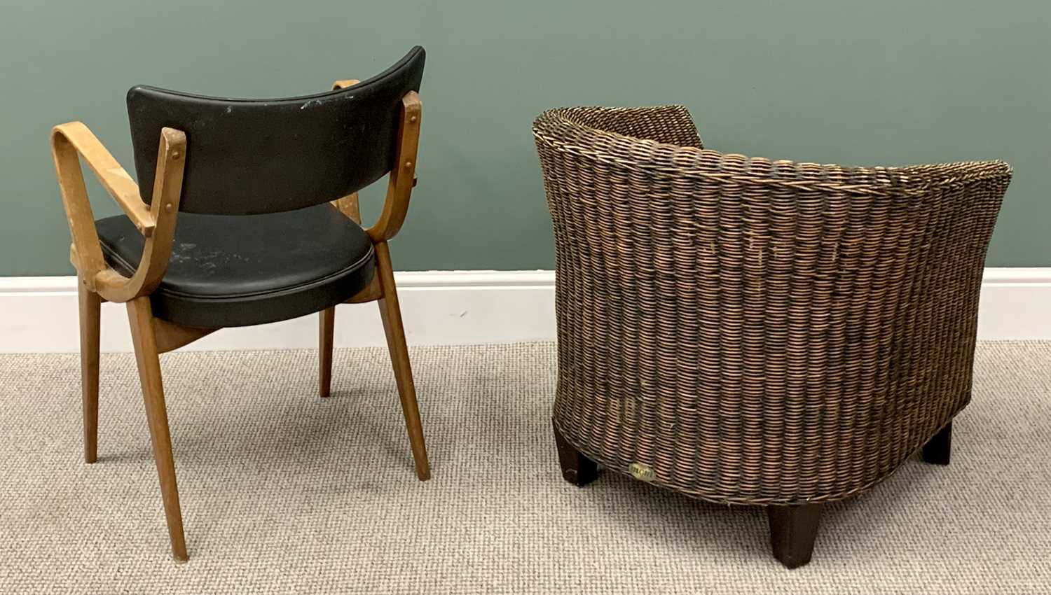 VINTAGE TYPE CHAIRS (2) - to include a bentwood style office type armchair, the curved back and seat - Image 2 of 2