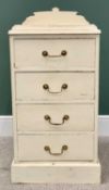 VINTAGE PAINTED FOUR DRAWER CHEST - probably for a wash jug and bowl, the stepped top beaded to