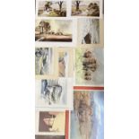 WATERCOLOURS & PRINTS COLLECTION - artists including J CAMPBELL, JAMES A HURLEY, SEEREY-LESTER and
