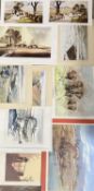 WATERCOLOURS & PRINTS COLLECTION - artists including J CAMPBELL, JAMES A HURLEY, SEEREY-LESTER and