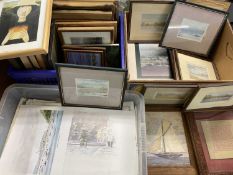 PRINTS - a large quantity of framed/unframed, artists include WILFRED ROBERTS, NIA LLOYD HUGHES