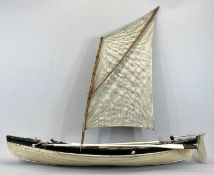 SCALE MODEL WHALEBOAT - of wooden construction, with single mast, the keel painted black and