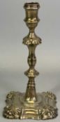 GEORGE II CAST SILVER CANDLESTICK - London 1757, Maker John Perry, having leaf and turned detail