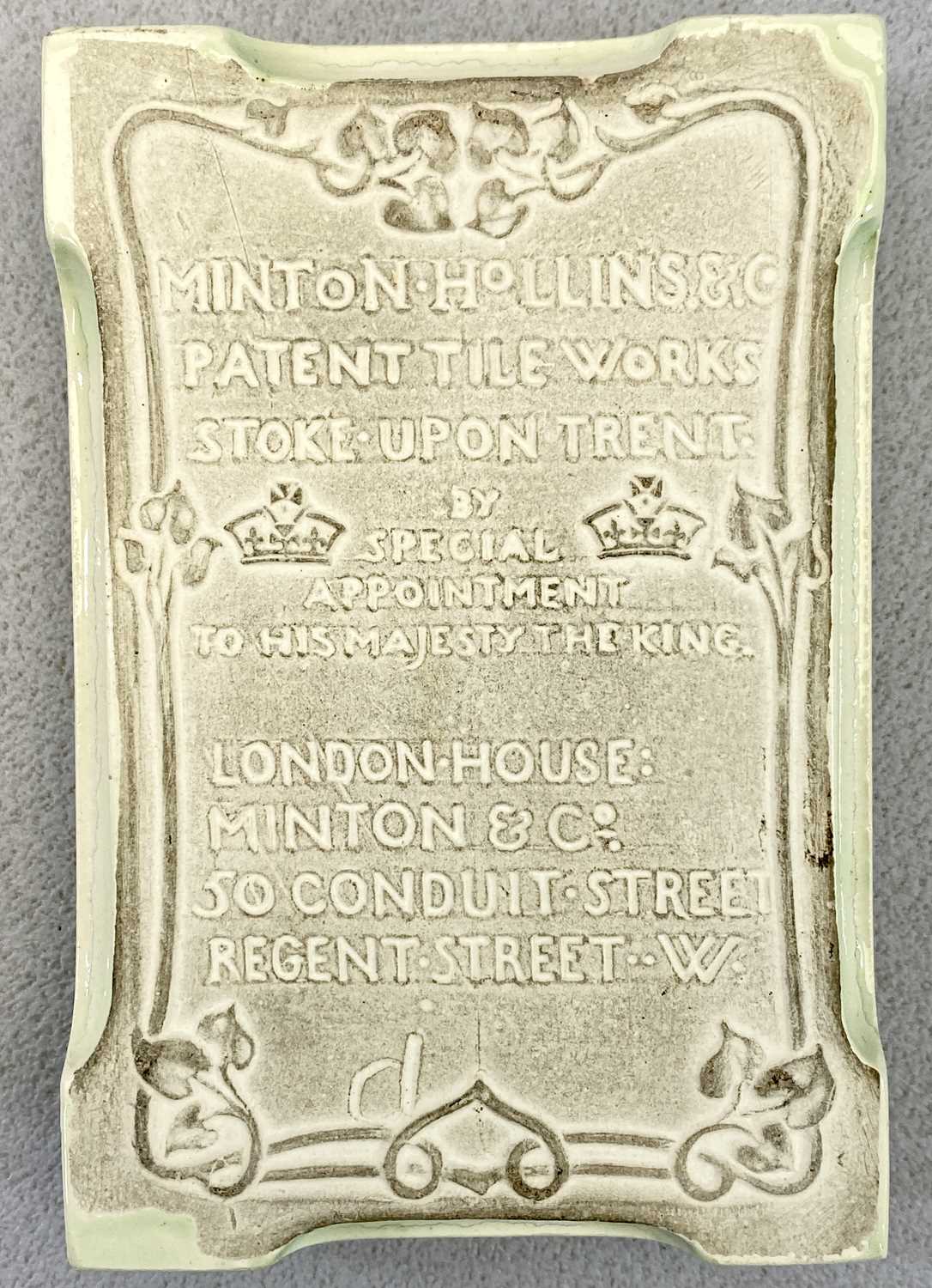 MINTON HOLLINS & CO PAPERWEIGHT TABLET - early 20th century, of rectangular form, the centre - Image 4 of 4