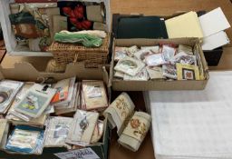 HABERDASHERY & CRAFT ITEMS - to include a basket and two boxes of various haberdashery equipment and