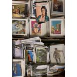 GREETINGS CARDS - retail, two boxes of mainly North Wales and humorous themed, including Kyffin