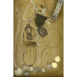 MIXED JEWELLERY & OTHER COLLECTABLES GROUP - to include four yellow metal stickpins, one with