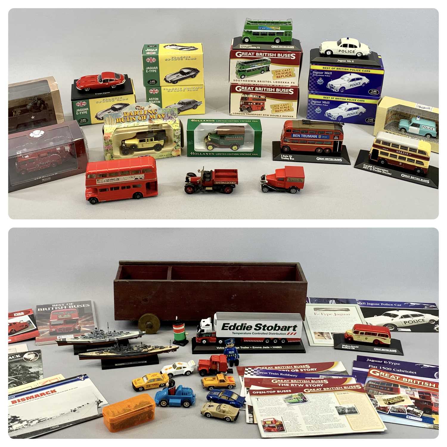 DIECAST SCALE MODEL VEHICLES - a collection, mainly boxed, Classic Sports Cars, Great British Buses,