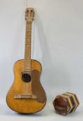 ACCOUSTIC GUITAR - 1940s/50s, 94cms and a similar aged 20 button concertina