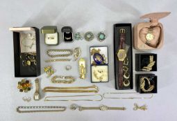 9CT, 14CT, 925 SILVER GILT, GOLD TONE & OTHER JEWELLERY GROUP - to include a lady's Everite 9ct gold