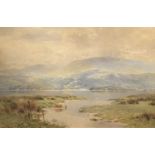 SUTTON PALMER watercolour - titled 'The Estuary Barmouth', signed, 35 x 51cms
