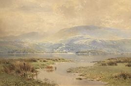 SUTTON PALMER watercolour - titled 'The Estuary Barmouth', signed, 35 x 51cms