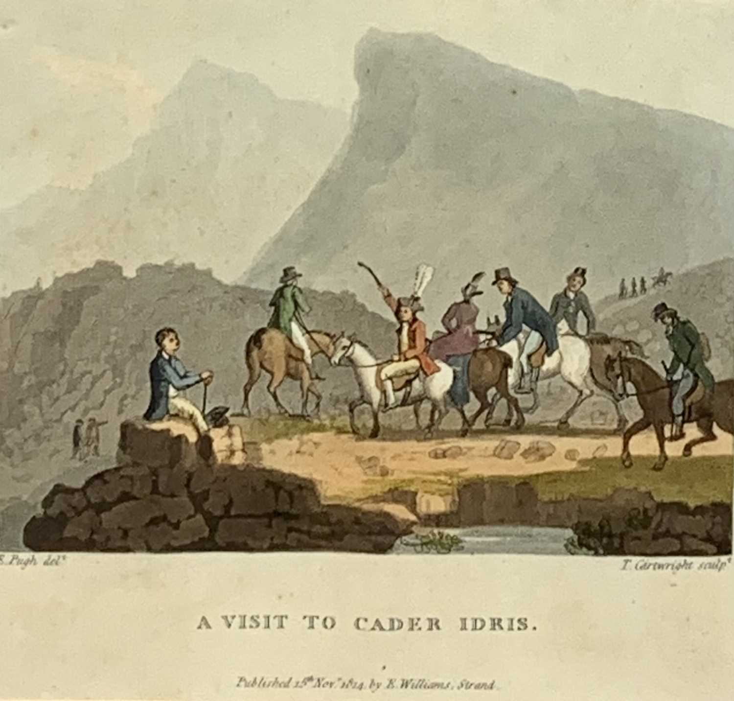 AFTER E PUGH 19th century hand coloured engravings, a pair - 'A visit to Cader Idris' and ' - Image 2 of 4