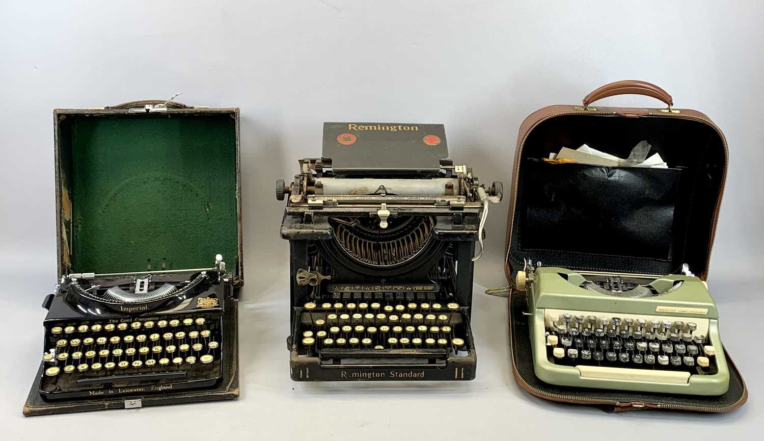 VINTAGE REMINGTON STANDARD TYPEWRITER, a vintage Imperial 'The Good Companion' portable typewriter - Image 2 of 6