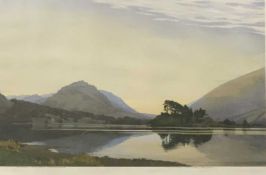 HEATON COOPER colour print - Autumn Sunset, Grasmere, signed and titled in pencil, in rosewood