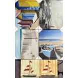 CANVAS STYLE PICTURES - Seaside theme, for retail, mounted on wooden frames (within 3 boxes)