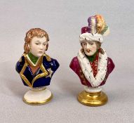 KAMMER DRESDEN PORCELAIN BUSTS (2) - late 19th century, Murat impressed No 522 to the back, blue