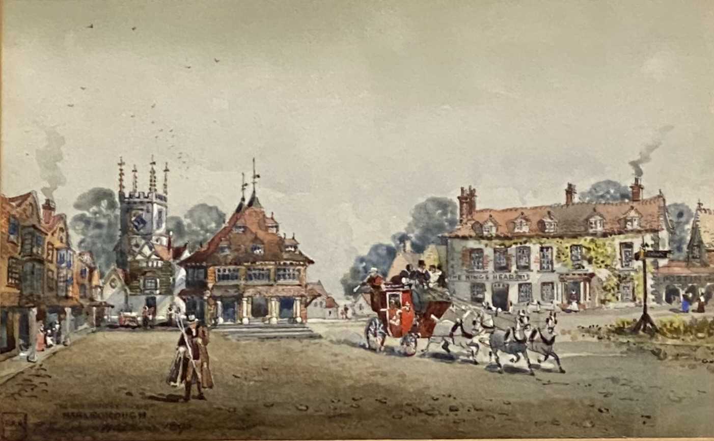 P FLETCHER WATSON watercolours, a pair - titled 'The Poultry Cross' and 'The Old Market House, - Image 3 of 3