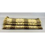 WELSH WOOLLEN BLANKET - double sided geometric pattern in mustard, yellow and brown, fringed to