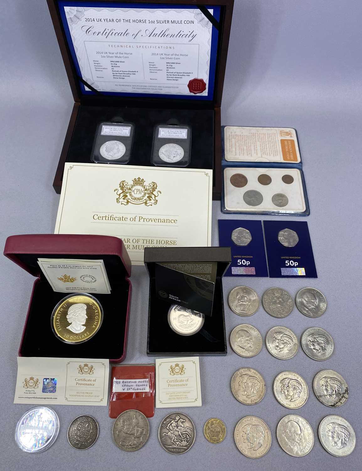 FINE SILVER, MIXED COINS & COMMEMORATIVE CROWNS COLLECTABLES GROUP - lot includes a Westminster 2014 - Image 4 of 5