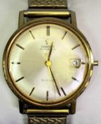 9CT GOLD CASED GENT'S OMEGA DE VILLE SEAMASTER AUTOMATIC WRISTWATCH - with expanding metal bracelet,