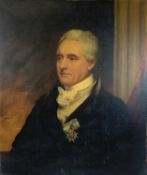 UNSIGNED oil on canvas - Victorian portrait of a gentleman with medal, 77 x 64cms