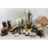 MISCELLANEOUS ITEMS - including composite Egyptian bust, 13cms H, a pair of composite bookends,