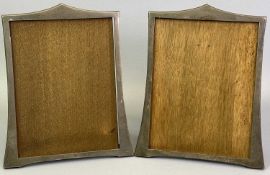 BIRMINGHAM SILVER PHOTOGRAPH FRAMES, A PAIR - 1924, Maker Samuel M Levi, plain fronted shaped format